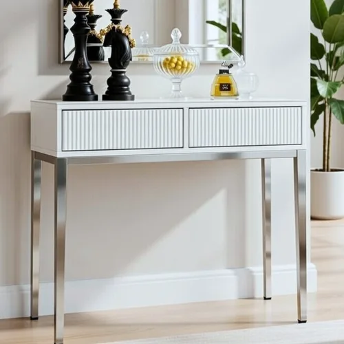 קונסולה מלטה כסוף לבן