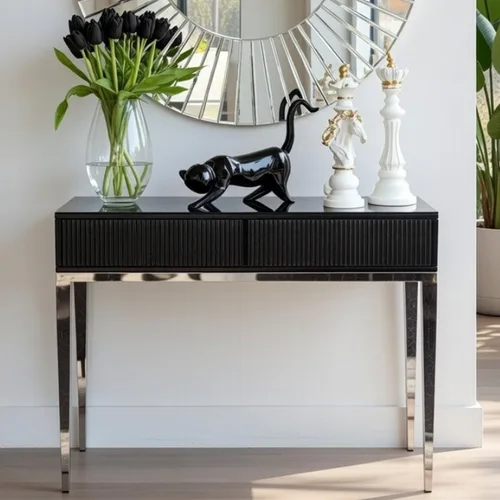 קונסולה מלטה כסוף שחור