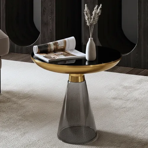 שולחן צד זכוכית דגם 013 זהב