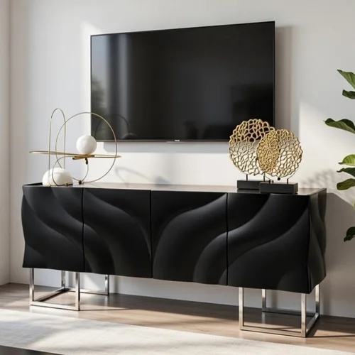 מזנון ניקולט שחור כסוף - תצוגה בילו