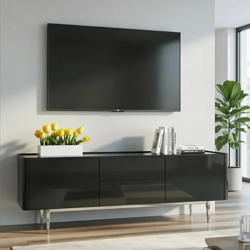 מזנון לסלון דגם מיאמי צבע שחור