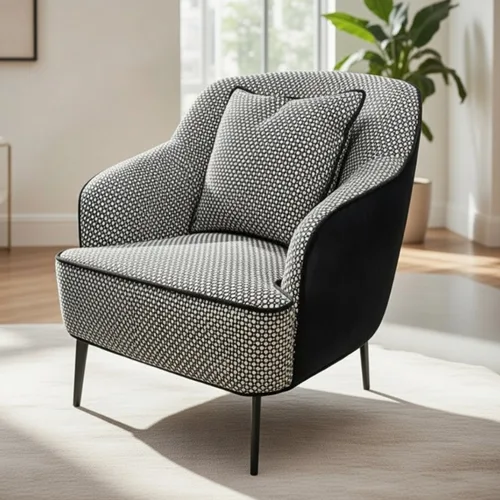 כורסא מעוצבת דגם רז שחור לבן