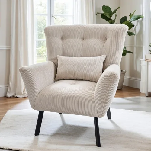 כורסא מעוצבת דגם שקד נס קפה קורדורוי