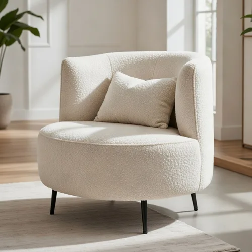 כורסא מעוגלת דגם קומו מבד בוקלה אבן