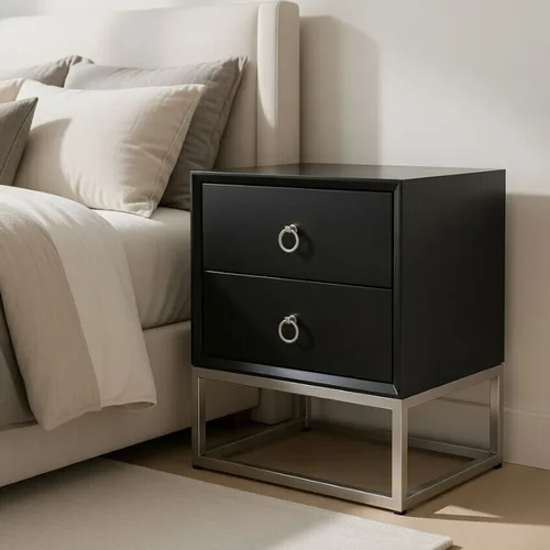 שידה / שידת צד דגם פסיפיק שחור כסוף